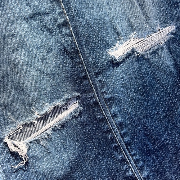 AGOLDE Valencia Blue Sophie High-Rise Distressed Skinny Ankle Denim Jeans - Picture 5 of 9